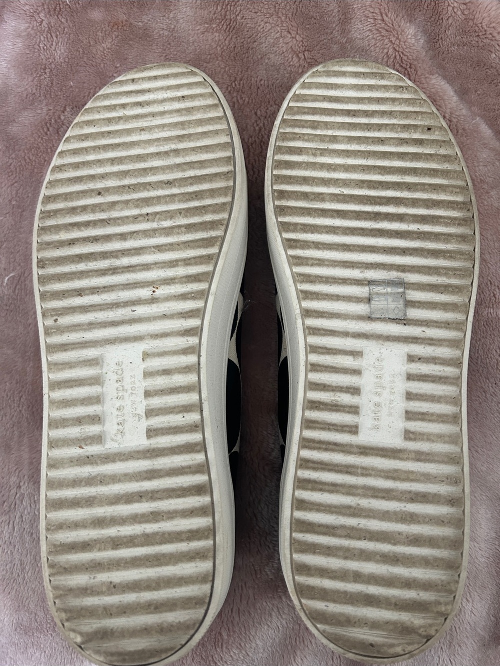 kate spade Black and Cream Polka Dot Lace-Up Sneakers - Picture 3 of 5